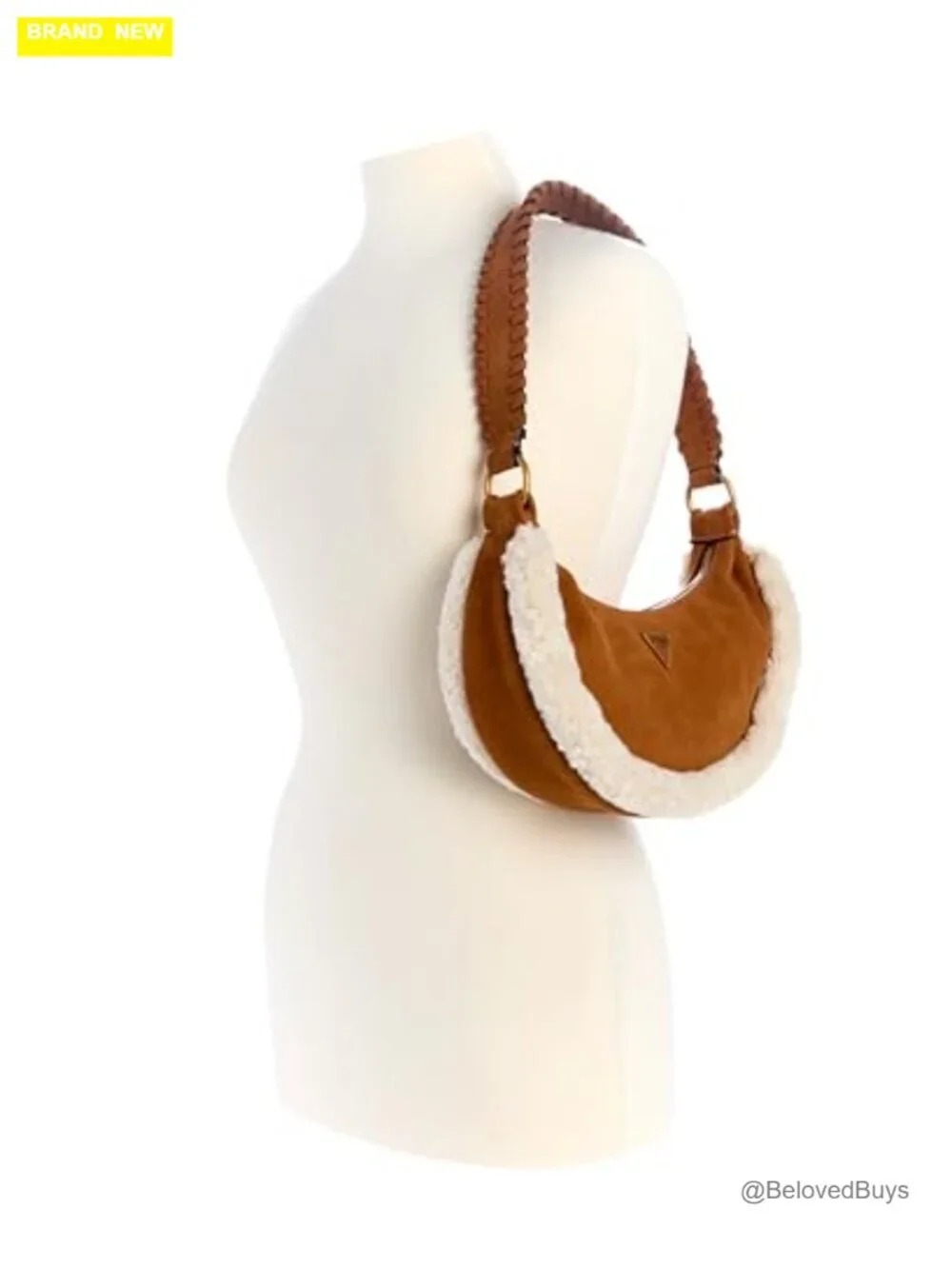 Suede Hobo Bag with Zip Pocket and Card Slips